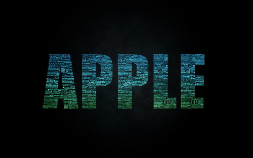 яркая надпись apple на заставку