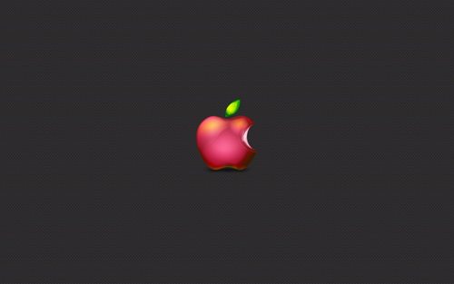 красное яблочко apple на сером фоне