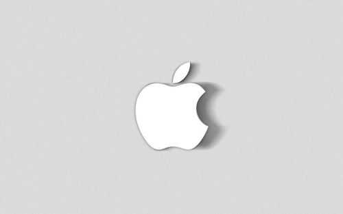 белая заставка apple на рабочий стол