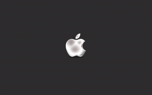 стальное яблоко apple на черном фоне