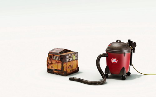 Валли испугался пылесоса